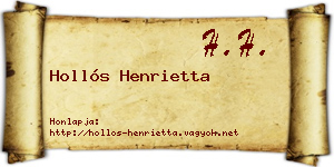 Hollós Henrietta névjegykártya