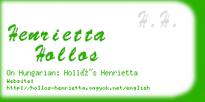 henrietta hollos business card